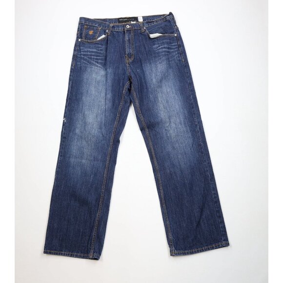 Vintage 90s Y2K Rocawear Mens 38x34 Faded Regular Baggy Wide Leg Denim Jeans